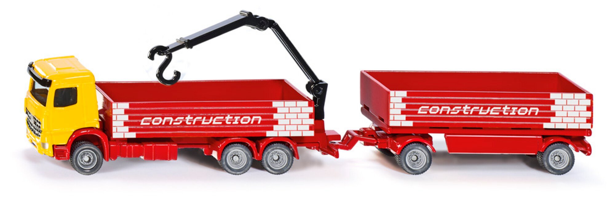 Truck for construction material with trailer
